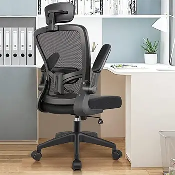 Офисное кресло, рабочий стул с подголовником, Офисное кресло с регулируемой поясничной поддержкой, вращающееся рабочее кресло для домашнего офиса с высокой спинкой и