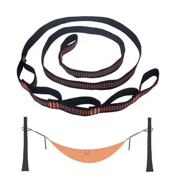 Пара специальных усиленных полиэстеровых ремней для гамака, 2 метра, 5 петель, Регулируемые подвесные ремни для дерева, веревки для гамака