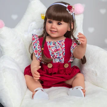 Пластиковая кукла принцессы 55 см, 3D кожа, подарок на День рождения для мальчиков и девочек