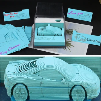 Подарок на День Отца, Милые Красивые Блокноты с 3D Блокнотами, Прекрасная модель автомобиля, 3D Бумажная Заметка