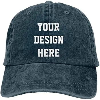 Пользовательские Ковбойские шляпы, бейсболка, Персонализированный ваш текст, Фото, логотип, Регулируемые Шляпы для папы-сэндвича, подарок для мужчин, женщин, темно-синий