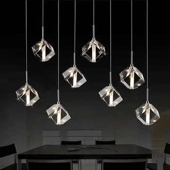 Прозрачный хрустальный светодиодный подвесной светильник для столовой и бара, современные модные лампы для дома, гостиной, простые креативные WF1021