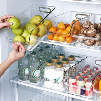 Прозрачный ящик холодильника Экономит место, Открывающийся С большой емкостью, Тип ящика для хранения Овощей, фруктов, Мелочей, Товары для дома