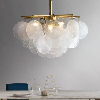Простая хрустальная люстра, современная медная люстра для гостиной, скандинавская креативная спальня, модная светодиодная роскошная стеклянная лампа для столовой
