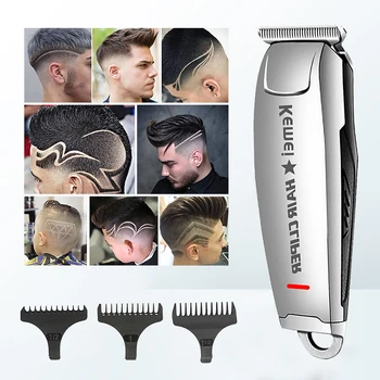 Профессиональная Электрическая машинка для стрижки волос Kemei 2812, Перезаряжаемый Триммер для волос, Беспроводная Машинка для стрижки волос Balde из углеродистой стали для мужчин