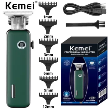 Профессиональный Парикмахерский Триммер Kemei для сухого бритья и выцветания волос с Т-образным лезвием, универсальная машинка для стрижки волос