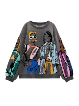 Пуловер с графическим принтом, Толстовка, Женские толстовки для Девичника, милые рубашки с длинными рукавами для девочек-подростков, модные