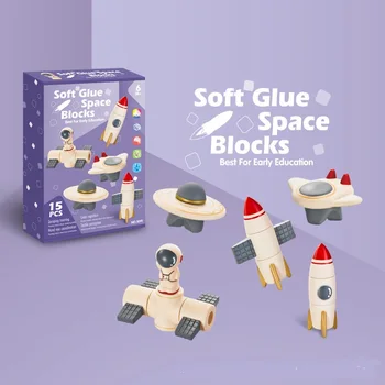 Развивающий пазл из мягкого пластика космический астронавт космический корабль серии rocket строительные блоки СДЕЛАЙ сам подарок для ребенка подарки-сюрпризы для детей