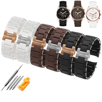 Резиновый ремешок для часов силиконовый браслет браслет из розового золота с пряжкой для Armani AR5905 AR5906 AR5919 AR5920 20-23 мм ремешок для часов