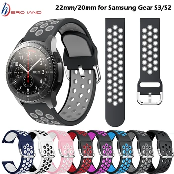 Ремешок Gear S3 для Samsung Galaxy Watch 46 мм 42 мм/Active S2/Спортивный Мягкий силиконовый браслет Amazfit Bip Ремешок для часов 20 мм 22 мм