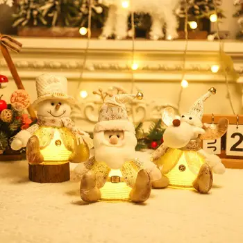 Рождественская светящаяся кукла Санта Клауса с подсветкой, очаровательный скандинавский орнамент в виде Гнома, светящееся праздничное украшение для дома, новогодние подарки