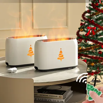 Рождественский узор H1-1 200 мл, Дистанционное управление, USB, Ароматический диффузор, Увлажнитель воздуха, Ультразвуковое Запотевание, Эфирное масло, Пламя