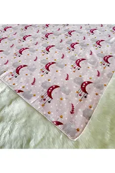 Розовое фланелевое одеяло с рисунком Луны для девочек, Хлопковое Одеяло для пеленания 90x80, одинарный размер, Одеяло для младенцев и детей, домашний текстиль, текстиль &