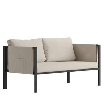 Роскошная мебель Lea Серии Steel Patio Lounge Loveseat - светло-серый