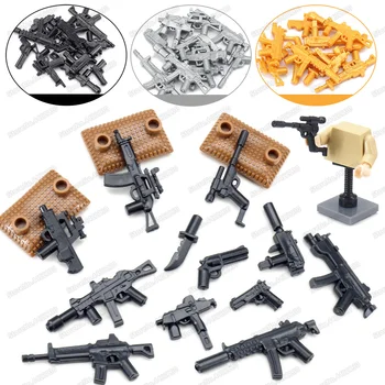 Сборка Армейского Пистолета-пулемета MP5, Набор Оружия, Военный Строительный Блок WW2, Фигурки Солдат, Боевая Модель, Детская Подарочная Игрушка