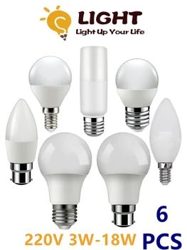 Светодиодная лампа точечная свеча GU1O MR16 C37 220 В 3 Вт-18 Вт Теплый белый свет для домашнего освещения офисное освещение заменить 50 Вт галогенную лампу