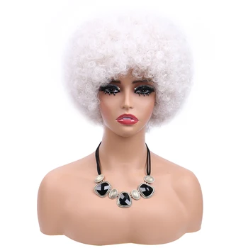 Синтетический Короткий парик в стиле афро, Упругий Пушистый парик 70-х, Женский легкий дышащий сменный парик для ежедневных вечеринок