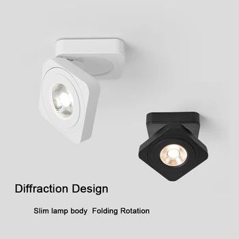 Складной и вращающийся на 360 градусов точечный светодиодный светильник с Регулируемым Углом наклона Потолочного прожектора 7 Вт 10 Вт для кухни Спальни