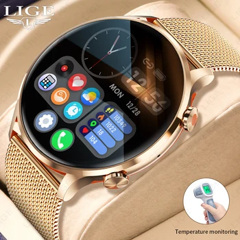Смарт-часы Woman BLE 5.2 Bluetooth Call, Водонепроницаемый Фитнес-трекер, Полный сенсорный браслет для Android IOS Smartwatch Clock