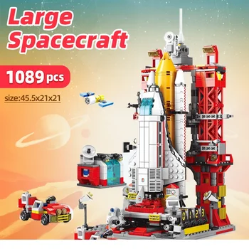 Совместимость с LEGO Городская космическая станция Аэрокосмическая ракета Космический челнок Астронавт Набор строительных блоков Детская игрушка в подарок