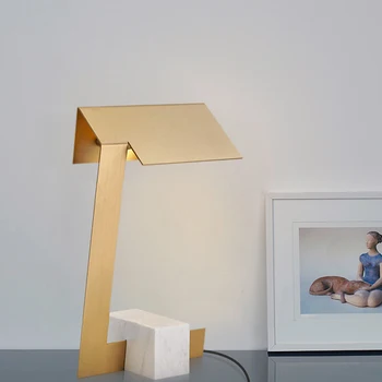 Современная Креативная Прикроватная лампа из мрамора, Модель Комнаты, Спальня, Гостиная, Роскошная настольная лампа