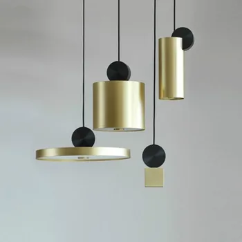 Современная подвесная коллекция Cale Gold Led Столовая Металлический геометрический подвесной светильник Led Дизайнерские светильники для спальни и коридора