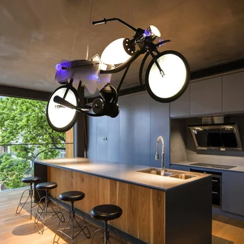 Современный мотоциклетный подвесной светильник, люстры для столовой, подвесные светильники, подвесные лампы для потолочного подвесного светильника, внутреннее освещение