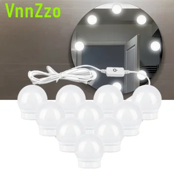 Современный светильник для макияжа USB, трехцветный светильник, Зеркальная фара, Зеркальная лампа для макияжа, Зеркальная декоративная лампа, туалетный столик