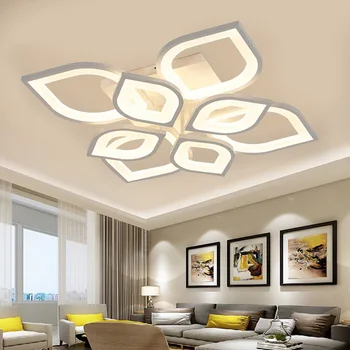 Современный светодиодный потолочный светильник 28-Дюймовая акриловая люстра, лампа освещения, 8 светильников, Потолочный кулон для гостиной, внутренние светильники