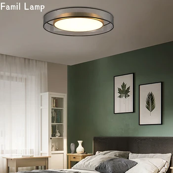 Современный светодиодный потолочный светильник, светильник для спальни, полностью медный, Простой модный светильник для гостиной, Круглый декоративный светильник в скандинавском стиле