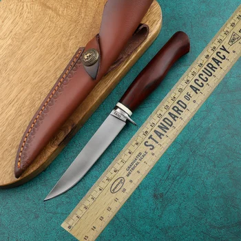 Стальной фиксированный нож DC53, Тактический охотничий нож, Деревянная ручка, нож для выживания в горном кемпинге, нож шеф-повара