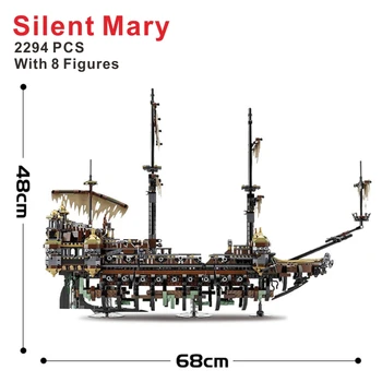 Строительные блоки Модель лодки Имперский Флагман Пират Бесшумная Мэри Кирпичи для детей Рождественский подарок Совместимость 16042 71042