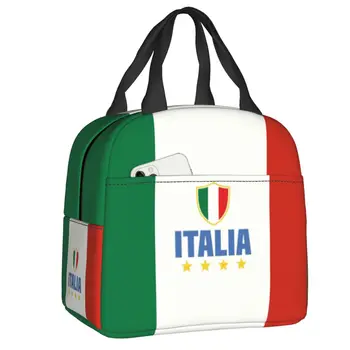 Сумка для ланча с флагом Италии, Женская Итальянская Патриотическая Многоразовая термоизолированная коробка для ланча для работы, школы, пикника, сумки для еды