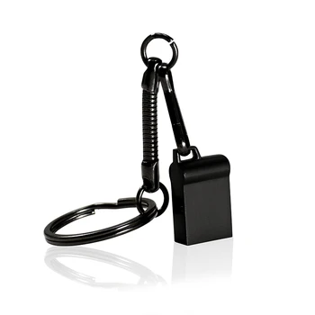 Супер Мини USBФлэш-Накопитель 64 ГБ Черная Металлическая Ручка-Накопитель 32 ГБ Бесплатная Цепочка Для Ключей Memory Stick Реальная Емкость Флешки Бесплатный Пользовательский Логотип