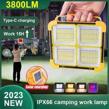 Супер Яркий светодиодный Отражатель USB-Зарядная Лампа Портативный Открытый Солнечный Прожектор IPX66 Кемпинговые Фонари Рабочий ночной ярмарки Прожектор