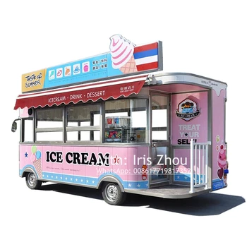 Тележка для еды электрического типа, Горячая распродажа В США, Тележка для мороженого электрического типа, популярная тележка для мороженого на 4 колесах В США