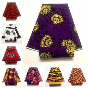 Ткань Анкара Африканский хлопок с натуральным восковым принтом 100% новый дизайн 2023 pagne tissusafricain лоскутная ткань для платья, распродажа 6 ярдов