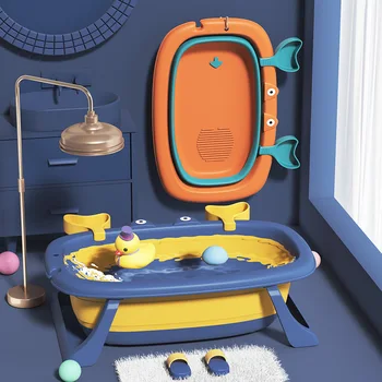 Универсальное ведро для ухода за детской ванной В положении лежа, Негабаритные расширенные принадлежности для новорожденных, Складная детская ванночка