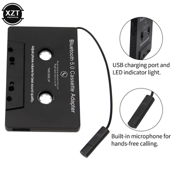 Универсальный Конвертер Bluetooth 5,0, Автомобильная Кассета MP3/SBC/Стерео Bluetooth, Аудиокассета Для Aux Адаптера, Кассетный Адаптер для смартфона