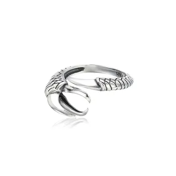 Установка кольца для круглых бусин 8 мм-10 мм в форме орлиного когтя, тайское кольцо из стерлингового серебра, пустая Регулируемая основа кольца SR0304