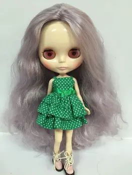 фиолетовая длинноволосая кукла ню Блит, фабричная кукла, Модная кукла, подходящая для смены 