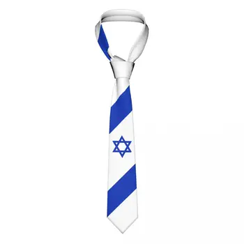 Флаг Израиля, страна Израиля, Мужские и женские галстуки на шее, повседневные костюмы с клетчатым галстуком, приталенный деловой галстук для свадебной вечеринки