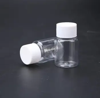 флаконы для таблеток в капсулах из прозрачного пластика объемом 30 мл с завинчивающейся крышкой SN2956