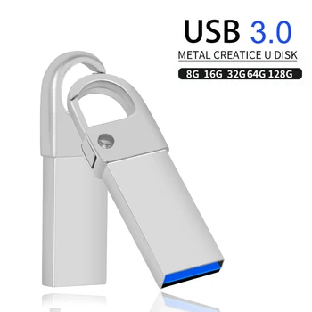 Флешка Металлическая Memory Stick USB3.0 16 ГБ 32 ГБ 64 ГБ 128 ГБ USB Флэш-накопитель 16 ГБ Флеш-накопитель USB Диск 32 ГБ Флеш-накопитель Пользовательский логотип