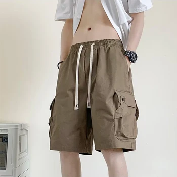 Функциональные шорты для инструментов, мужская летняя уличная одежда, Тонкие Модные Свободные Пятиточечные брюки с несколькими карманами, нейтральные спортивные повседневные брюки