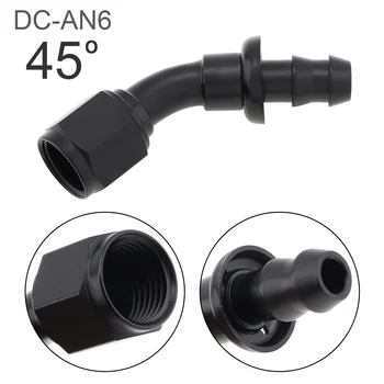 Черный 6AN 45-градусный поворотный шланг из алюминиевого сплава, концевые фитинги AN6, автозапчасти для плетеного кабеля топливопровода