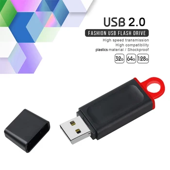 Черный флэш-накопитель USB2.0 128 ГБ 256 ГБ 64 ГБ Креативный Водонепроницаемый флешка Офисный U-диск Портативный