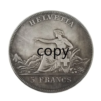 Швейцария 1863 год Посеребренные Монеты Домашнего Декора Монета Lucky Magic Предметы Коллекционирования Монеты Рождественские Подарки