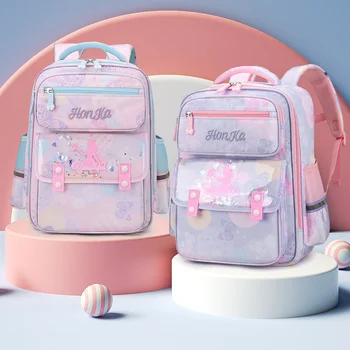 Школьные сумки для милых девочек, Детский рюкзак для начальной школы, ранец, Детская сумка для книг, Школьная сумка Принцессы Mochila Infantil, 3 цвета