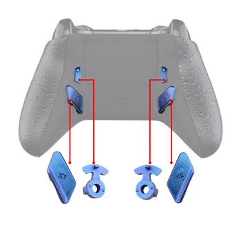 Экстремальный Хамелеон Фиолетово-Синие Глянцевые Кнопки K1 K2 Лопасти для Контроллера Xbox One S X, комплект для Перенастройки и остановки триггера